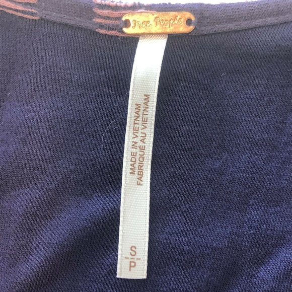 Free People Medium Size S Dress Lunch Date Purple Textured Stripe Knit Short - Picture 6 of 12